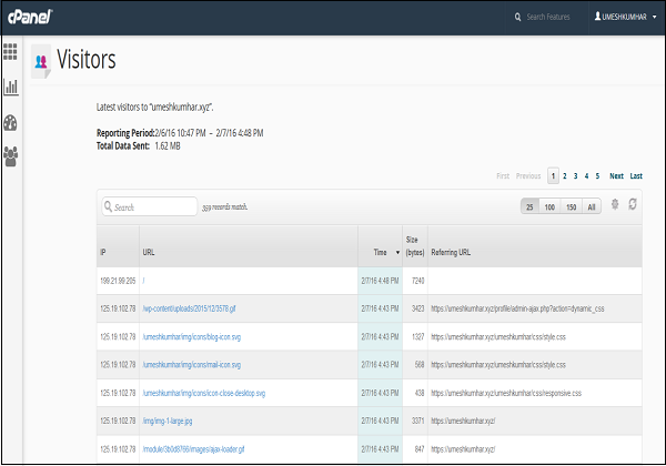 CPanel Visitors CPanelBasic Tutorial Documents CPanel Visitorslearning