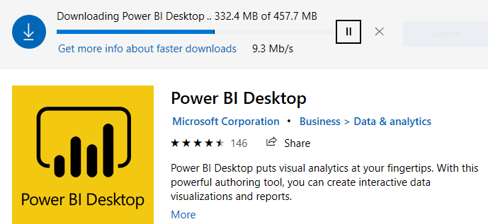 下载并安装Power B I Desktop