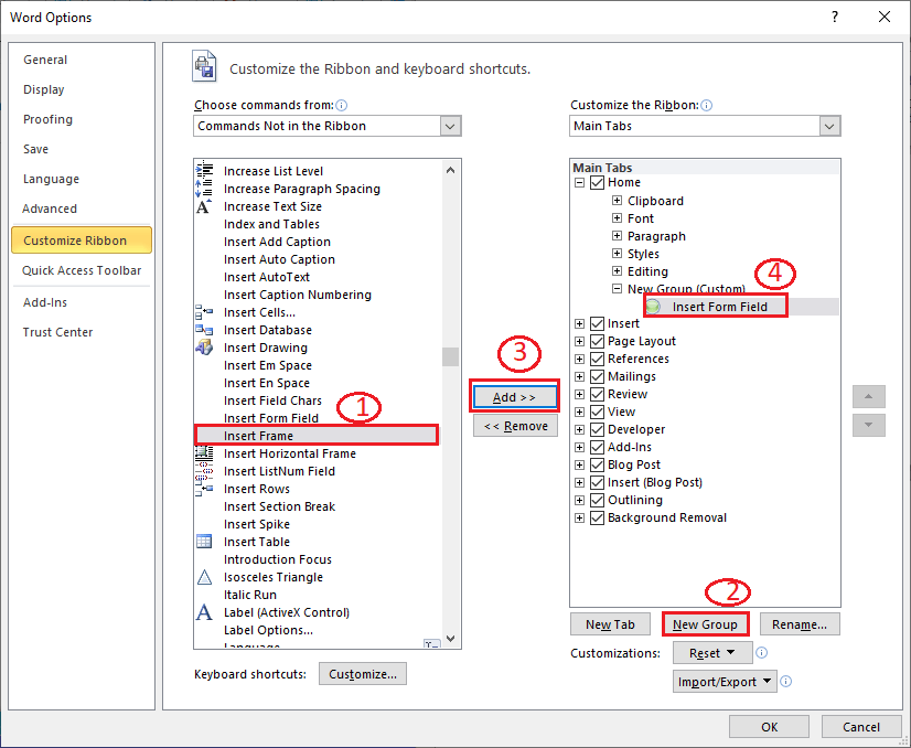 microsoft word drop down list content control